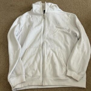 Boohoo Mens White Zip-Up Hoodie
